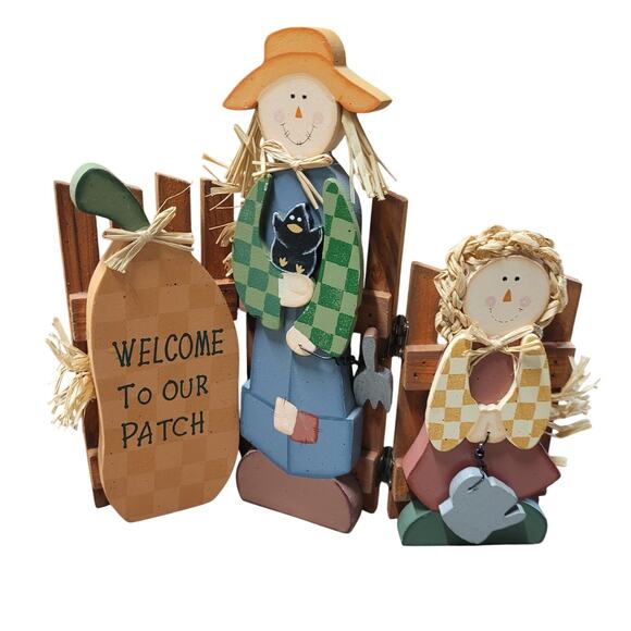 Rustic Wooden Tri-fold Fall Decor Sign "Welcome to Our Patch" Table or Entryway - Picture 1 of 4